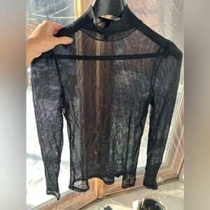 RW&CO. Black Sheer Blouse